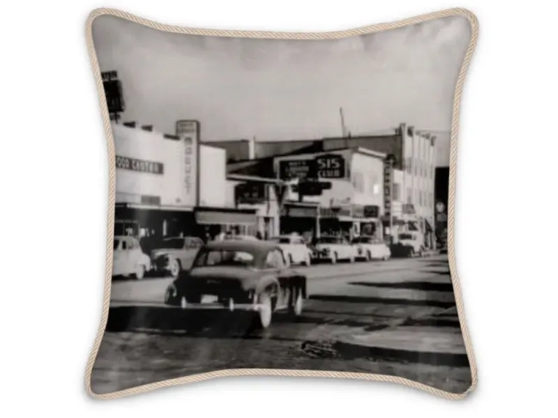 Alaska Anchorage 4th Avenue 1950s Silk Pillow