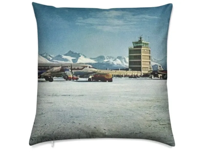 Alaska Anchorage Airport 1960s Luxury Pillow