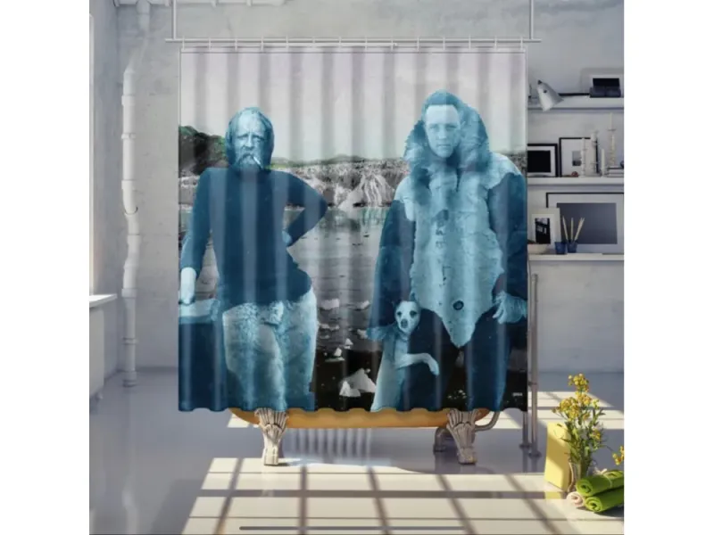Arctic Explorers Admiral Richard Byrd and Randolf Franke at Alaska’s Muir Glacier Shower Curtain