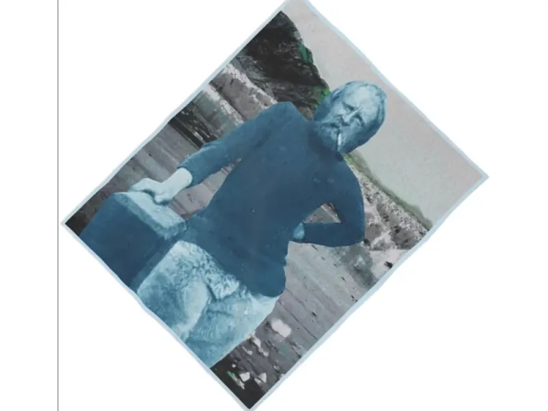Arctic Explorer Randolf Franke at Alaska’s Muir Glacier Double-Wide Beach Towel