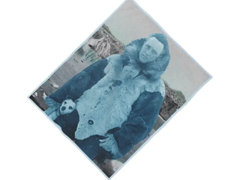 Arctic Explorer Randolf Franke at Alaska’s Muir Glacier Double-Wide Beach Towel