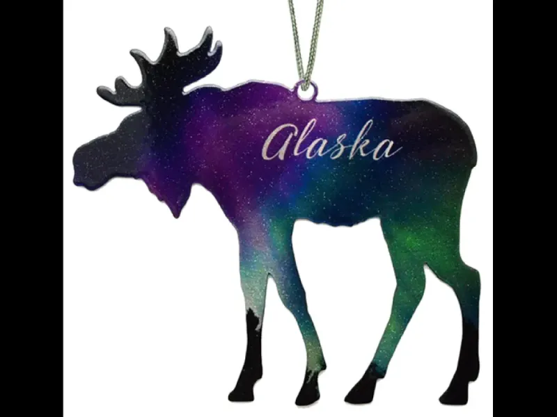 Alaska Northern Lights Walking Moose
