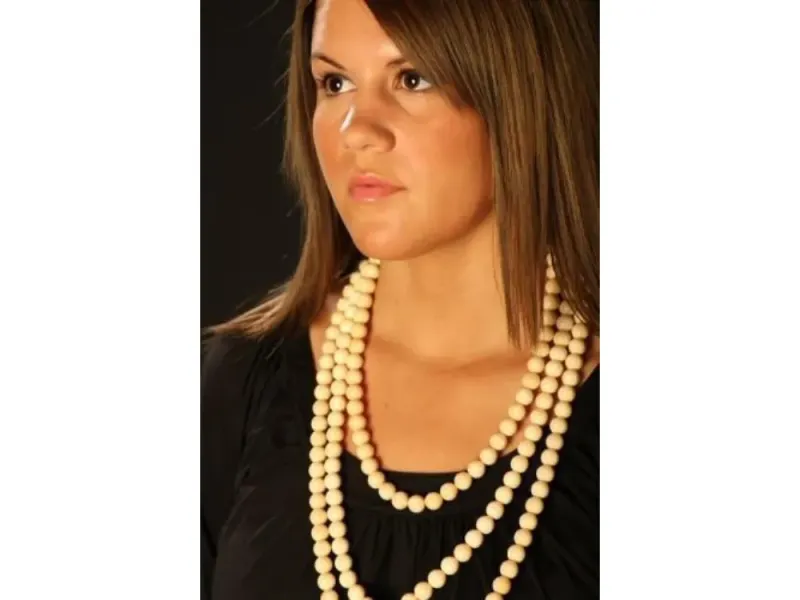 10mm Mammoth Ivory Round Bead Necklace
