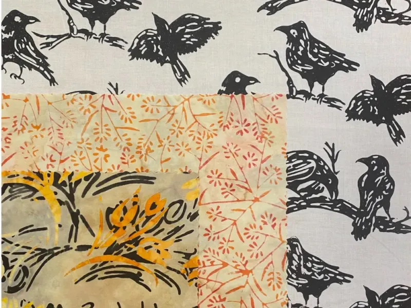 Black and White Raven Batik 3-Pack