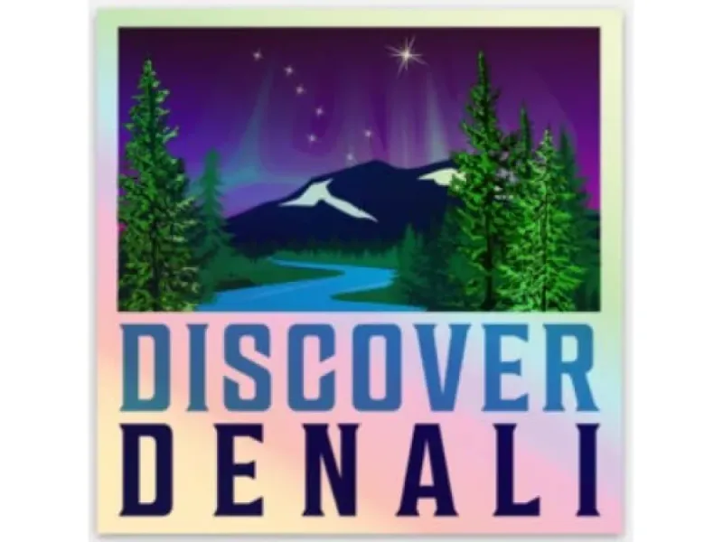 Discover Denali Logo Holographic Sticker