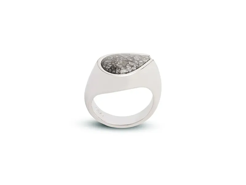Alaska Sea Coral Side Pear Ladies Ring