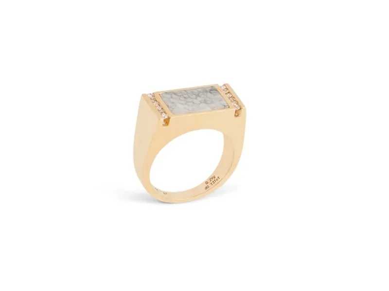 Alaska Sea Coral Rectangular Ladies Ring