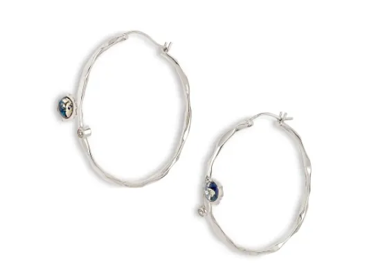 Star of Alaska Covellite Hoop Earrings