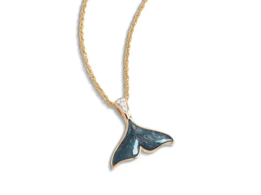 Star Of Alaska Covellite Stylized Whale Tail Pendant