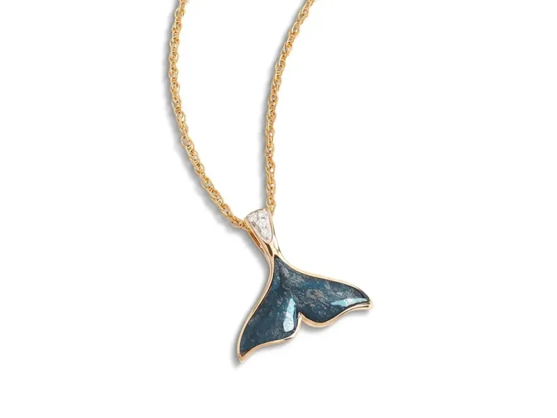 Star Of Alaska Covellite Stylized Whale Tail Pendant