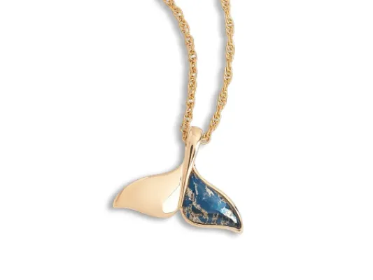 Star Of Alaska Covellite Half Fluke Whale Tail Pendant