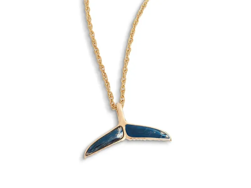 Star Of Alaska Covellite Narrow Whale Tail Pendant