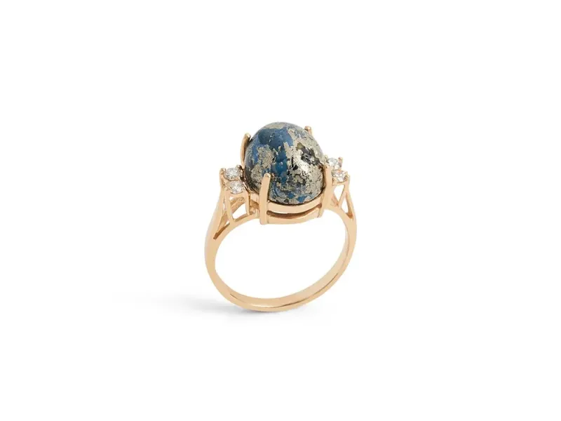 Star Of Alaska Covellite Prong Set Oval Ladies Ring