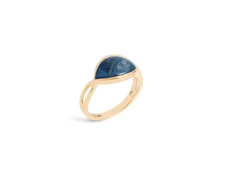 Star Of Alaska Covellite Symmetric Lens Shaped Ladies Ring