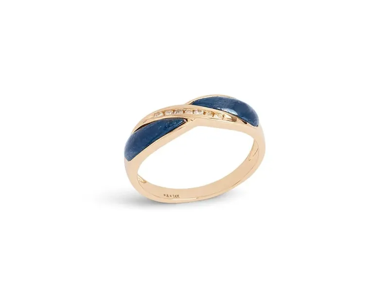 Star Of Alaska Covellite Braided Ladies Ring