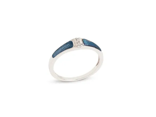 Star Of Alaska Covellite 2-Panel Ladies Ring