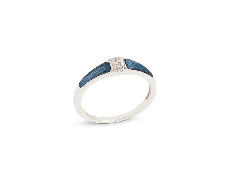 Star Of Alaska Covellite 2-Panel Ladies Ring