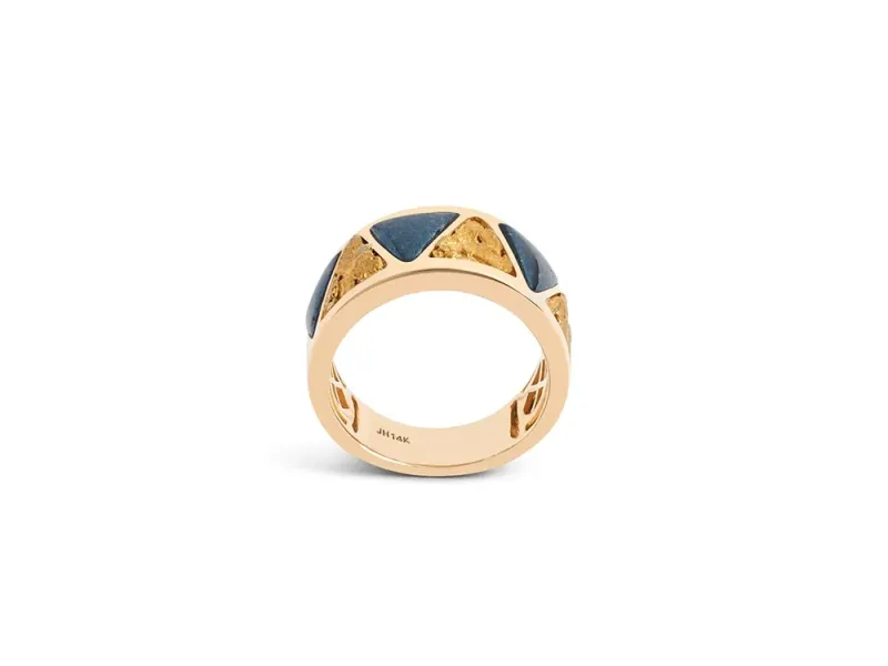 Star Of Alaska Covellite Diagonal Nugget Ladies Ring