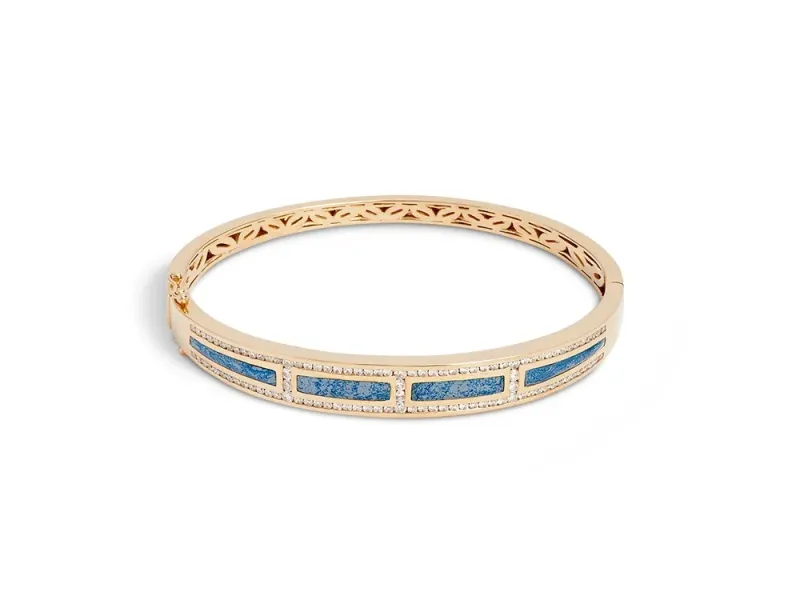 Star Of Alaska Covellite 4-Panel Bracelet
