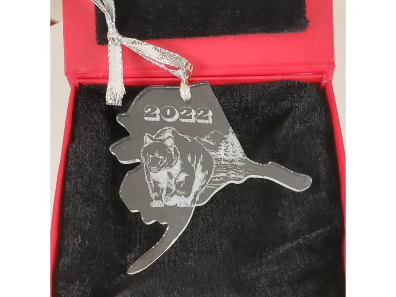 Alaska Shaped Grizzly Keepsake Ornament, 2022