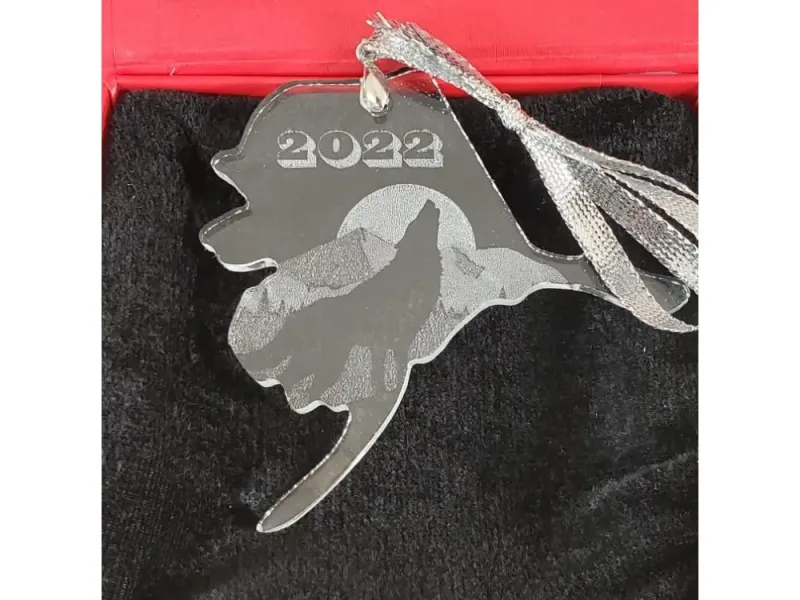 Alaska Shaped Wolf Keepsake Ornament, 2022