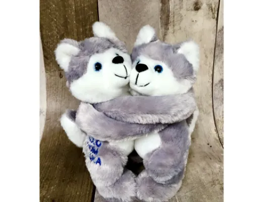 Hugging Huskies Stuffed Plush