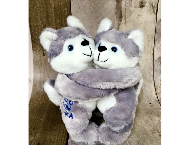 Hugging Huskies Stuffed Plush