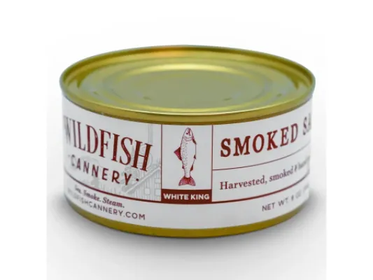 Canned Smoked White King Salmon