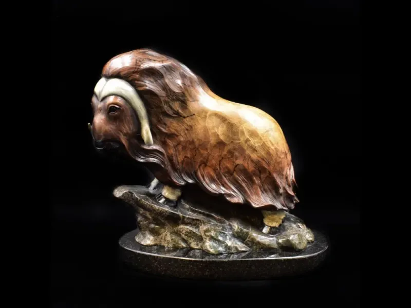 Jacques And Mary Regat's Catching The Breeze Muskox Bronze Sculpture