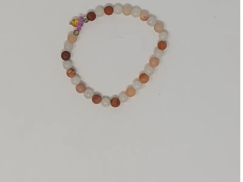 Red and White Bead Bracelet