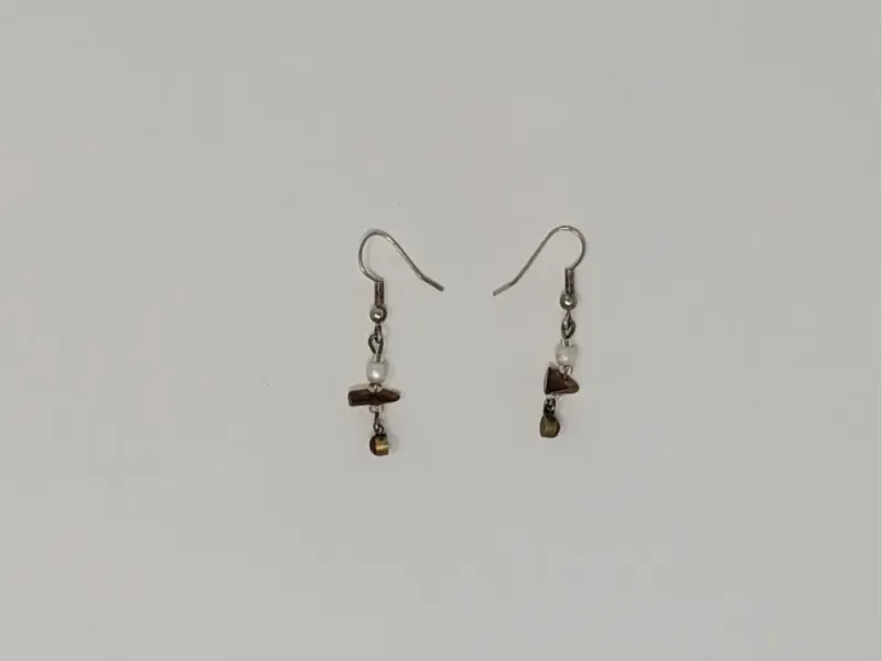Brown Glass Bead Earrings
