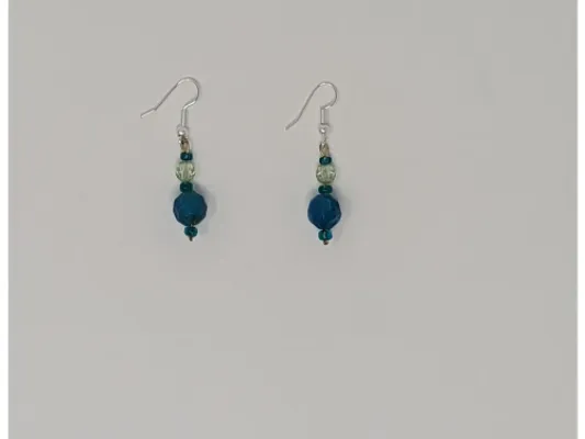 Sea Green Glass Bead Earrings