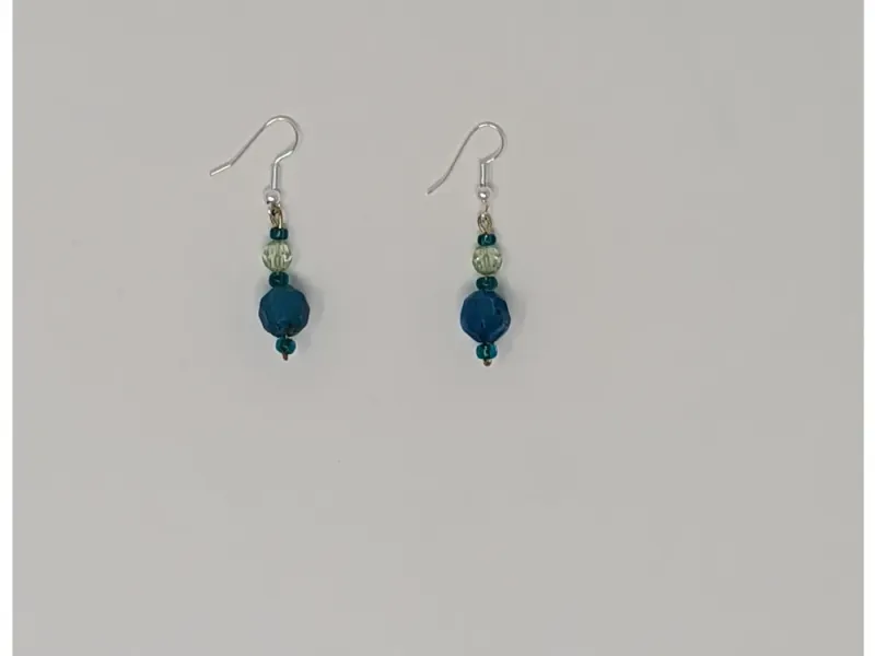 Sea Green Glass Bead Earrings