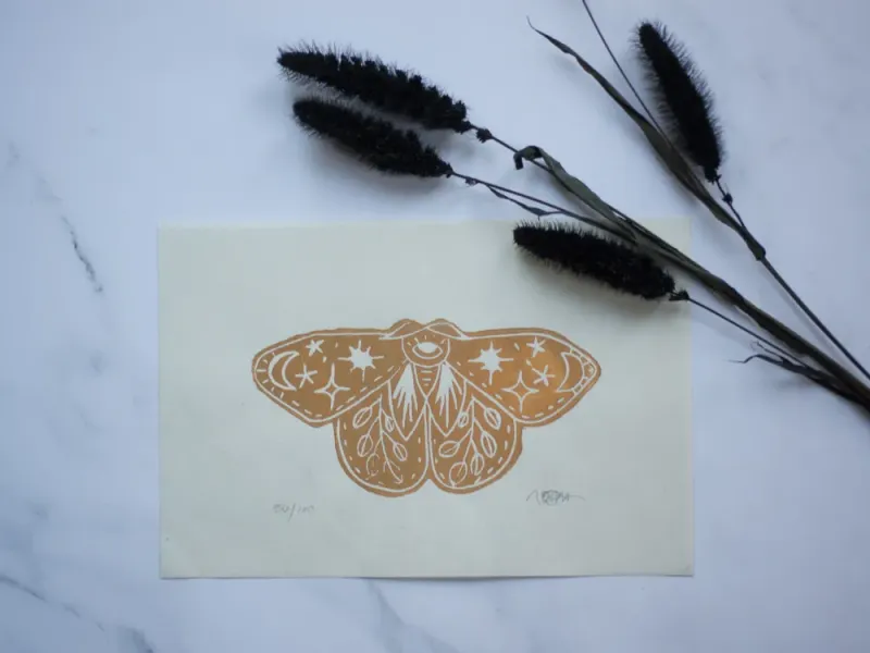Gold Mystical Moth Print