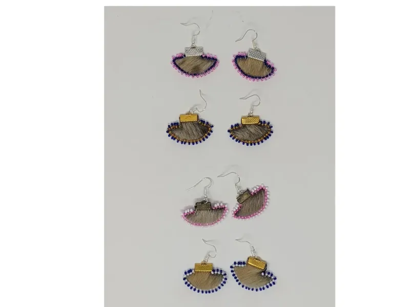 Seal Skin Ulu Beaded Earrings