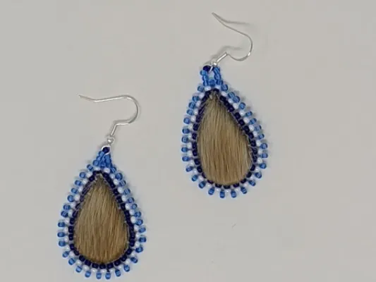 Seal Skin Oval Beaded Earrings