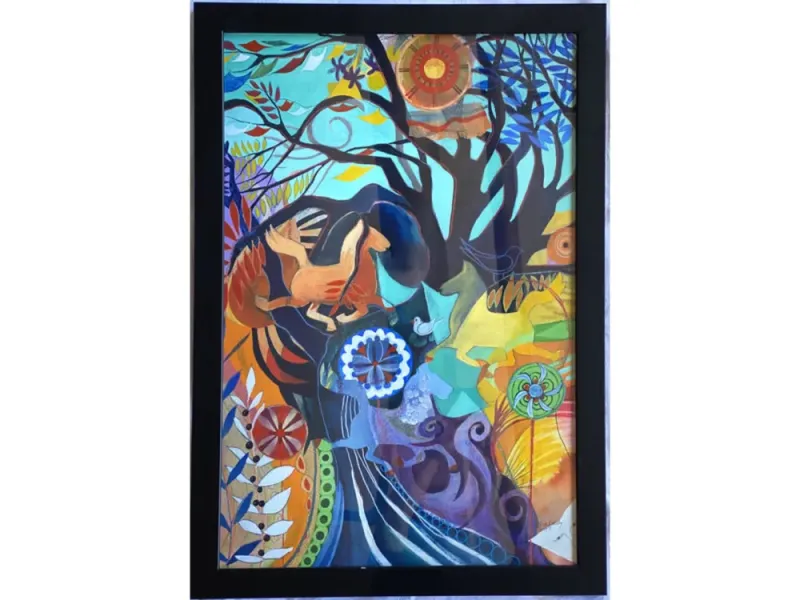 Pia Reilly's "Night Circus" Original Watercolor Framed Painting