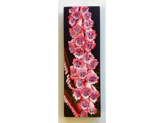 Alice Tersteeg's  “ Foxgloves” Painting on Wood