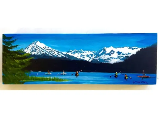 Alice Tersteeg's “Sunny Day Auke Lake” Painting on Wood