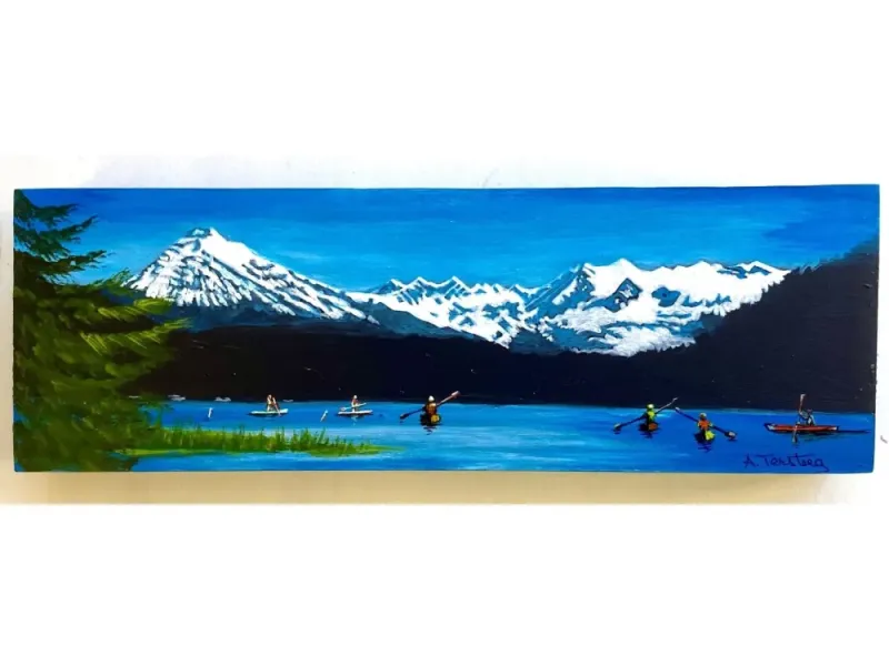Alice Tersteeg's “Sunny Day Auke Lake” Painting on Wood