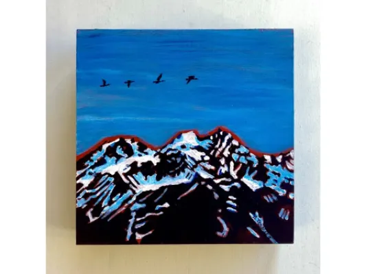 Alice Tersteeg's “Chilkat Peaks" Painting on Wood