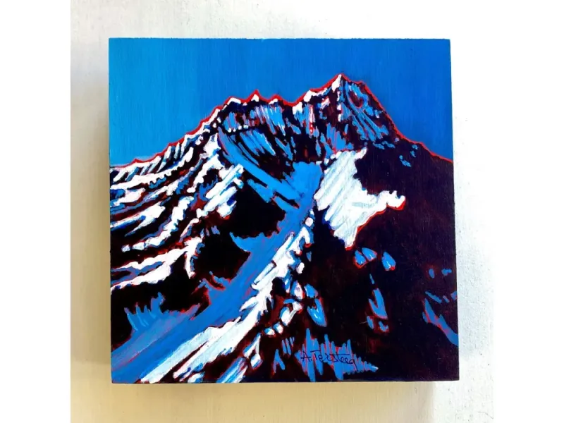 Alice Tersteeg's “ Snowy Peak" Painting on Wood