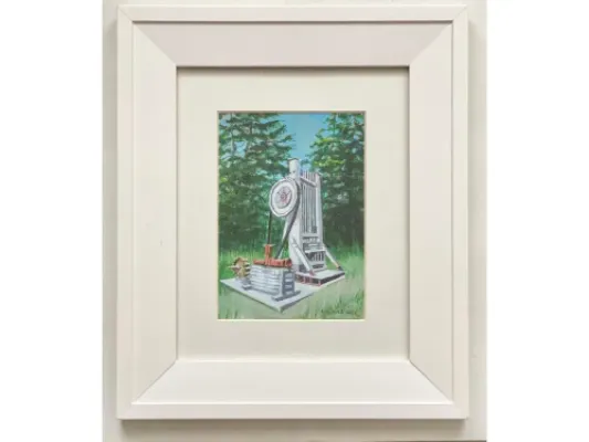 Alice Tersteeg's “Gold Stamp" Original Watercolor Framed Painting