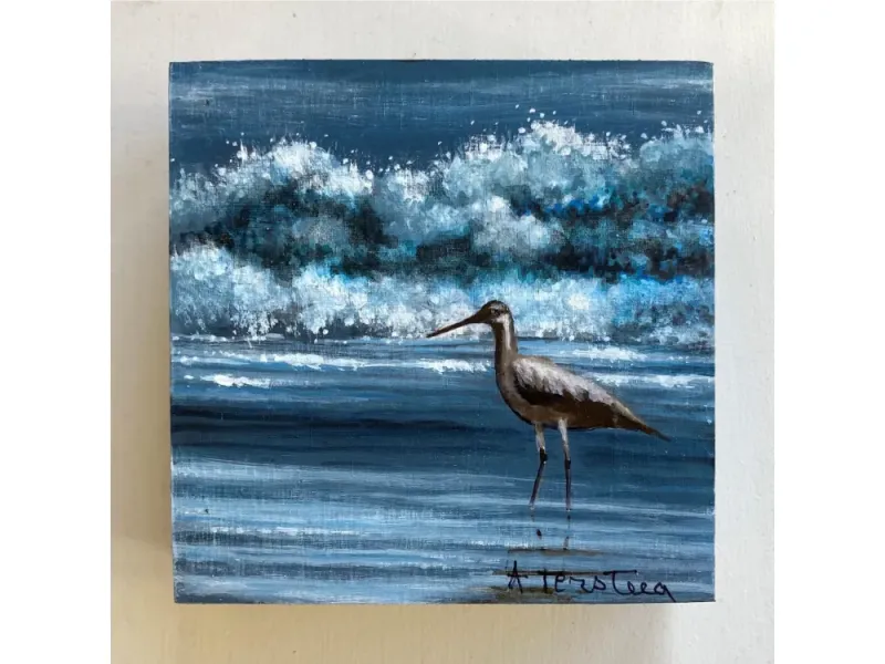 Alice Tersteeg's “Shore Bird" Painting on Wood