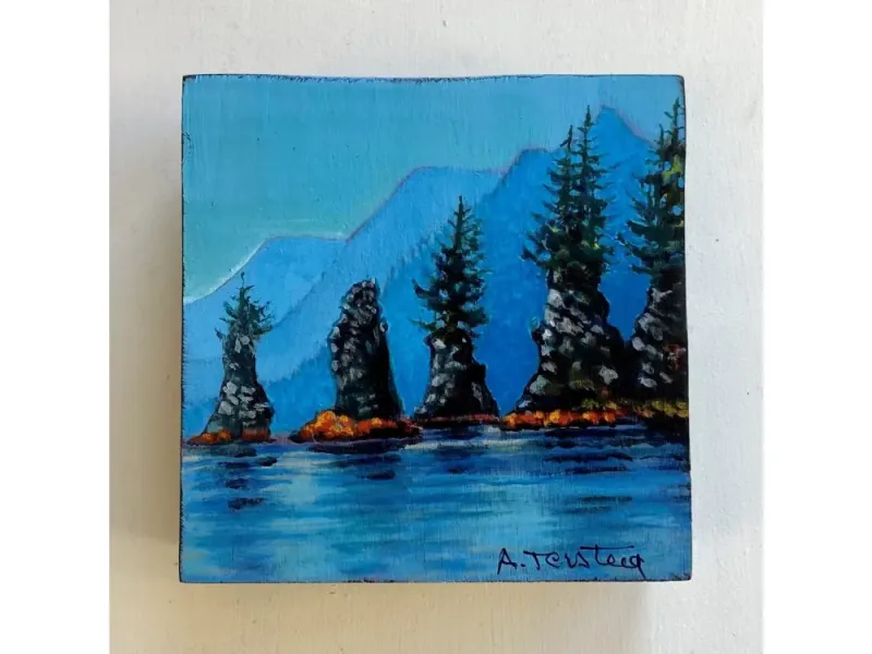 Alice Tersteeg's “Kenai Formations" Painting on Wood