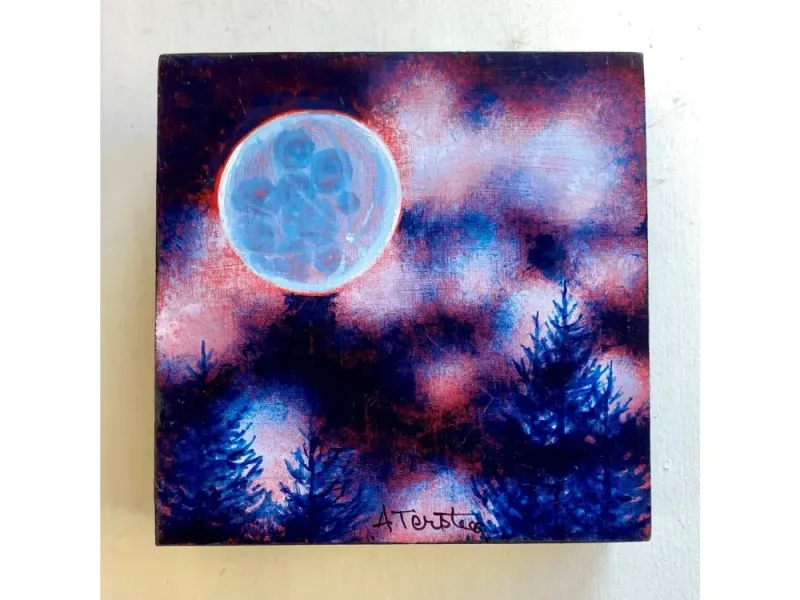 Alice Tersteeg's “Moon Lights" Painting on Wood