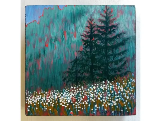 Alice Tersteeg's “Alaska Cotton" Painting on Wood