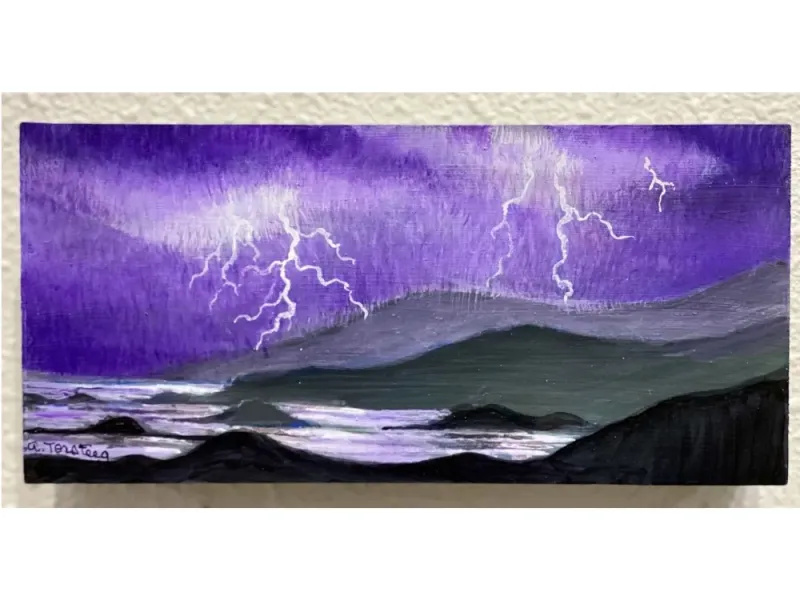 Alice Tersteeg's “Lightning" Painting on Wood