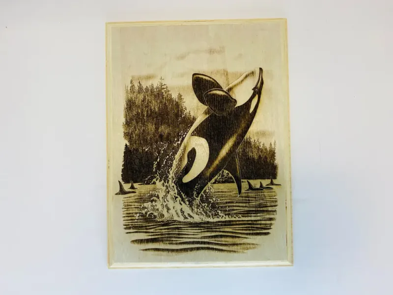 Dancing Orca Wooden Print