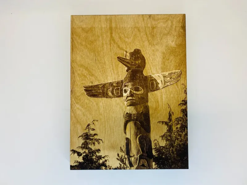 Totem Pole Wooden Print